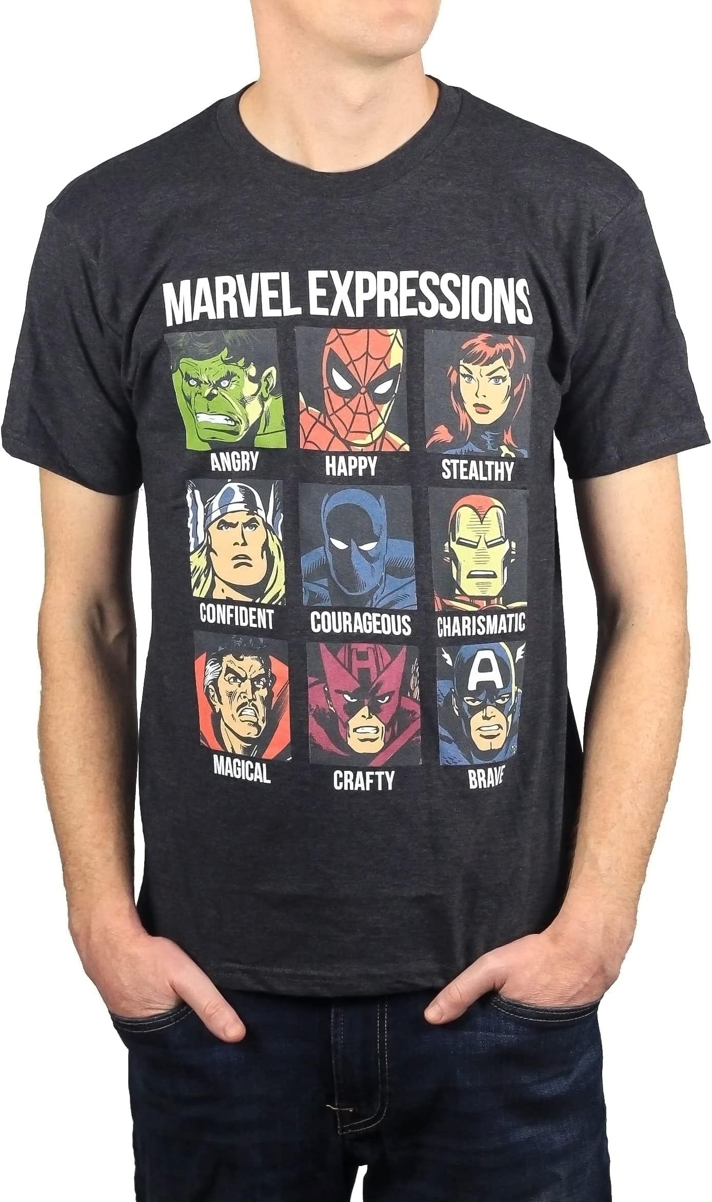 Marvel Avengers Expressions Moods Adult Men's T-Shirt