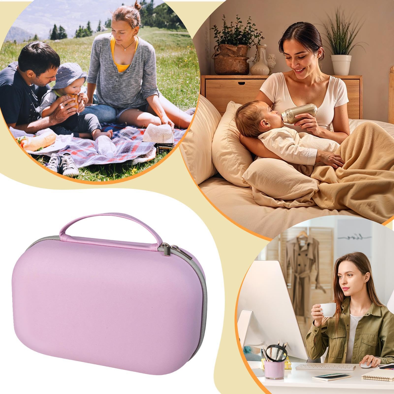 Electric Breast Pump Case - Breastmilk Case for Nursing Moms with Insulated Lining | Protective EVA Material with Shockproof Shield Function, Portable Organizer, 30x20x14cm Large Black Travel Commutin