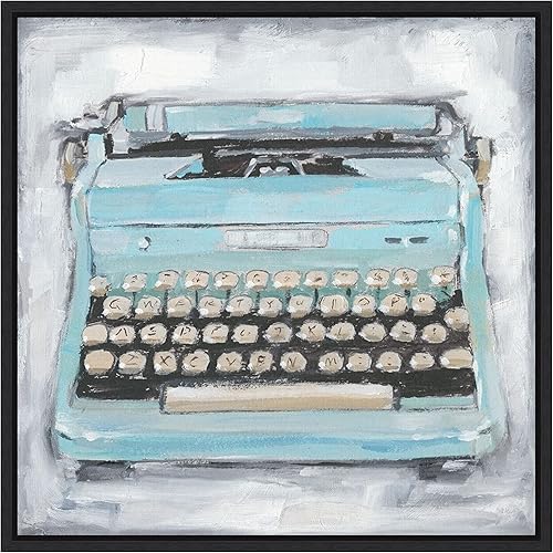 Amanti Art Lienzo enmarcado para pared, 16 x 16 pulgadas, máquina de escribir vintage III por Ethan Harper, lienzo enmarcado para pared, obras de
