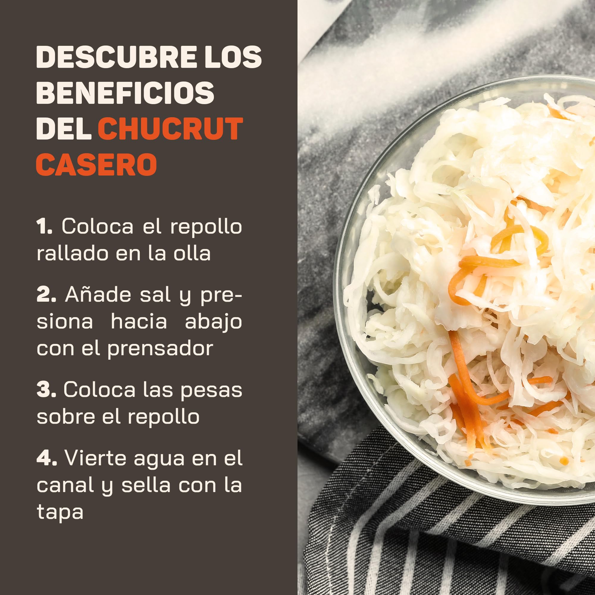 Kenley Bote de Fermentación de 4 Litros con Pesas, Tapa y Macerador | Olla de Gres para Fermentar o Encurtir Kimchi, Chucrut, Pepinillos, Verduras, Kombucha - Fermentador de Cerámica