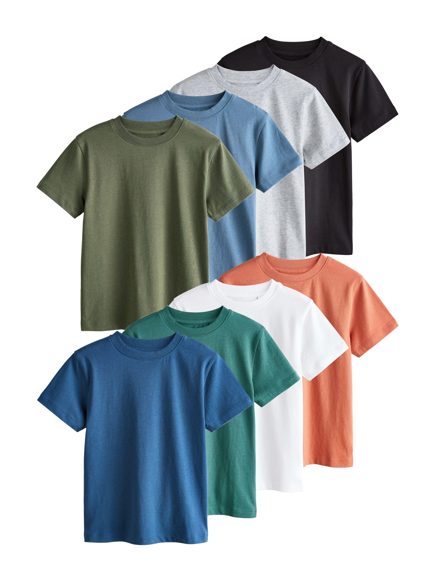 NEXT Niños Pack de 8 Camisetas de Manga Corta de Corte estándar