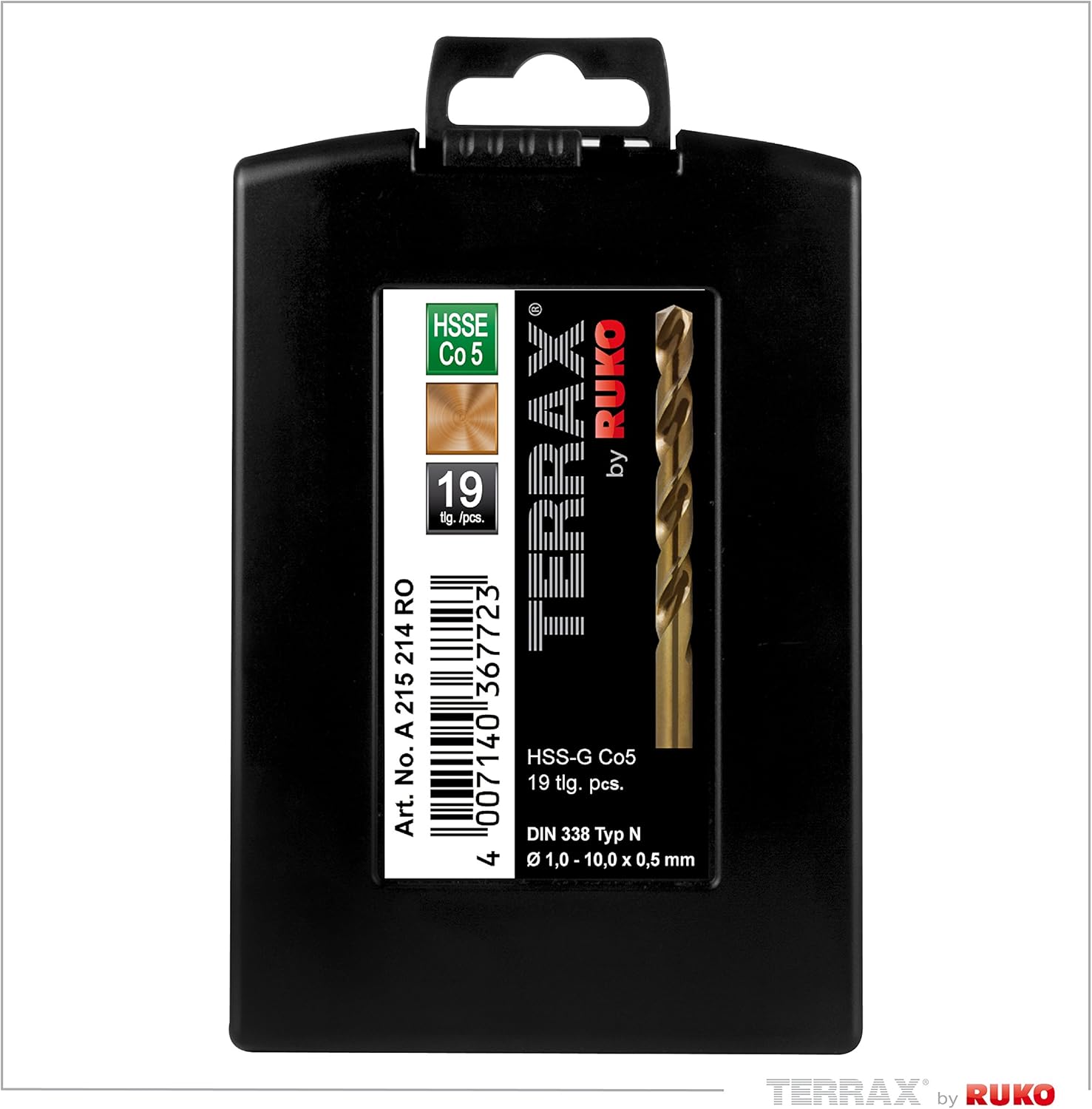 Terrax by RUKO Drill cilindricas HSS-E Co 5% 19P