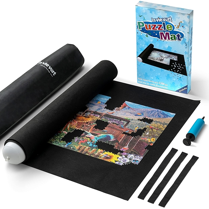 Lavievert 拼图垫卷起器，可携带拼图板存储袋及手动泵