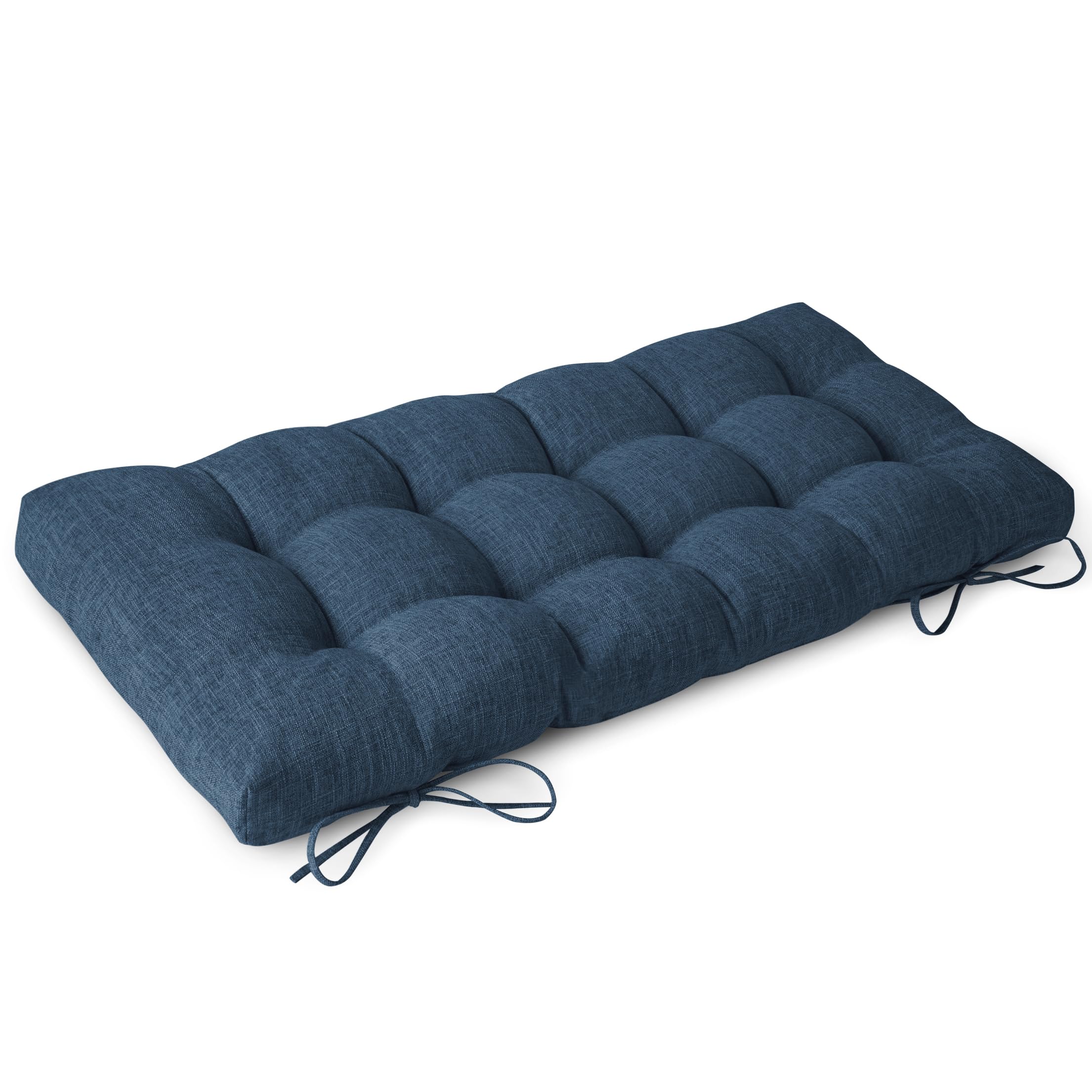 Bench Cushion for Indoor Furniture 42 x 16 inch Rectangle Bench Seat Cushion for Bay Window Entryway Piano Seat Thick Textured Chair Pads with Non-Slip Backing 1 Pack, Dark Blue