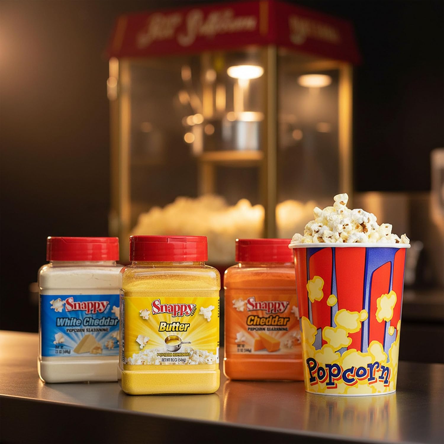 Snappy Popcorn Seasoning Variety Bundle, Butter, Cheddar Cheese, White Cheddar, 12 oz, 3 Count