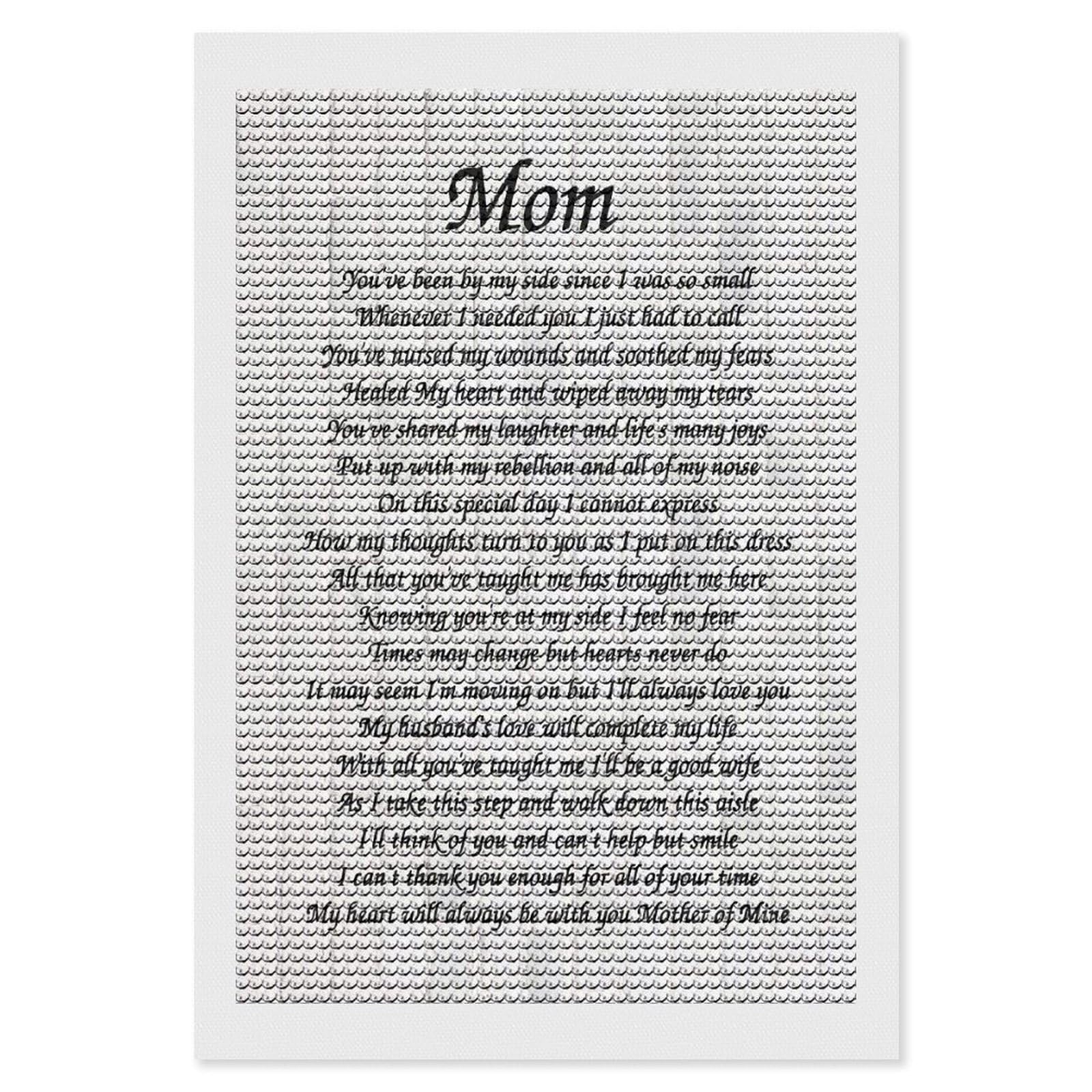Junmoney Mom on Wedding Day Diamond Painting Canvas Set 8"x12", for Women, Mindful Craft Activity, Cosy Home Accent, Festive Craft Gift