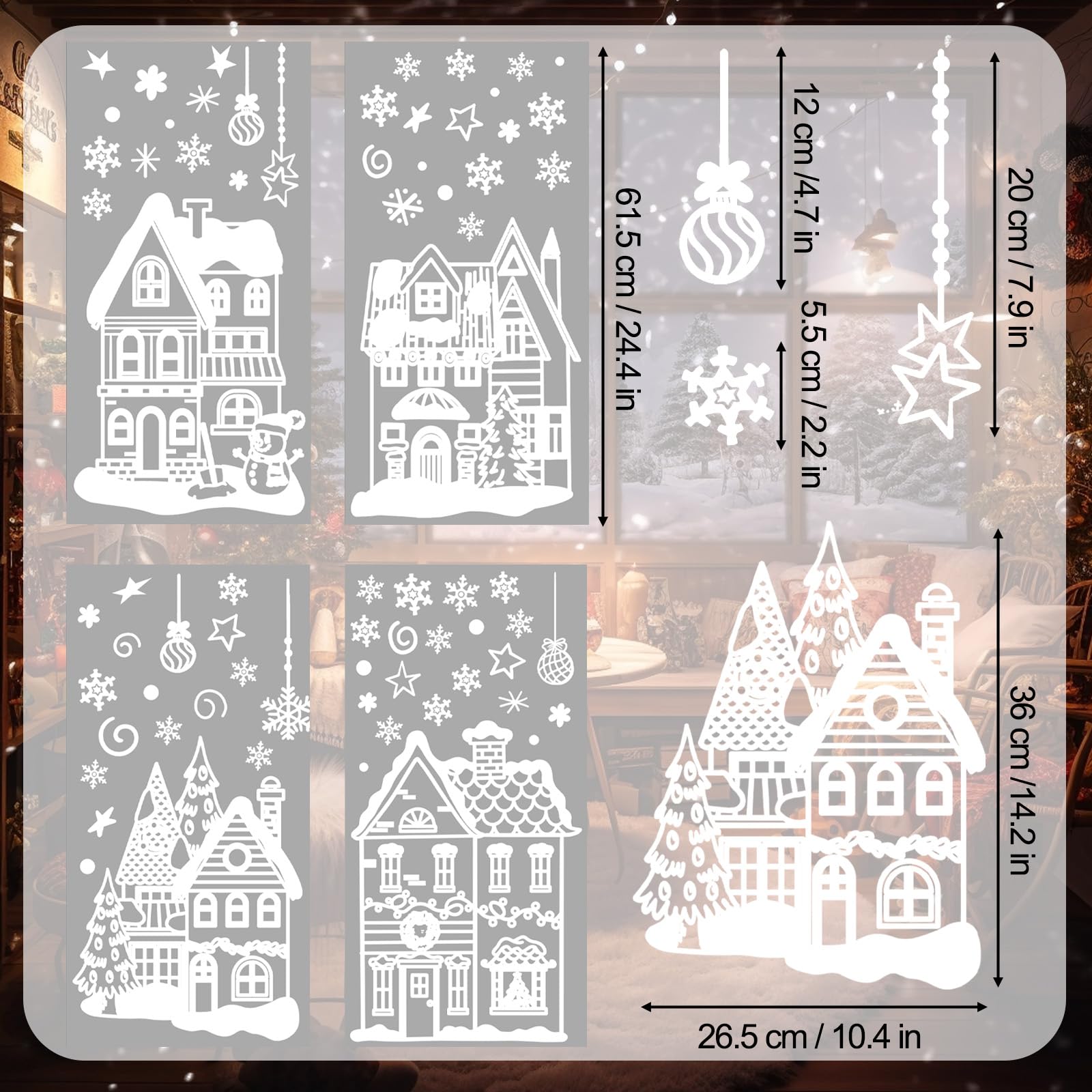 Herbruikbare Raamstickers | Winter | Kerstballen - by Tasj