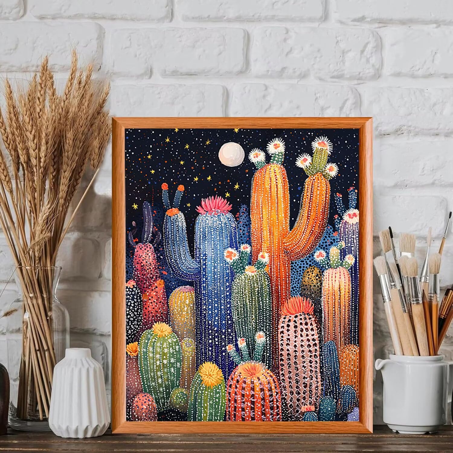 WEISHIWE Dipingere con i Numeri Adulti Cactus, 60x80cm s-978