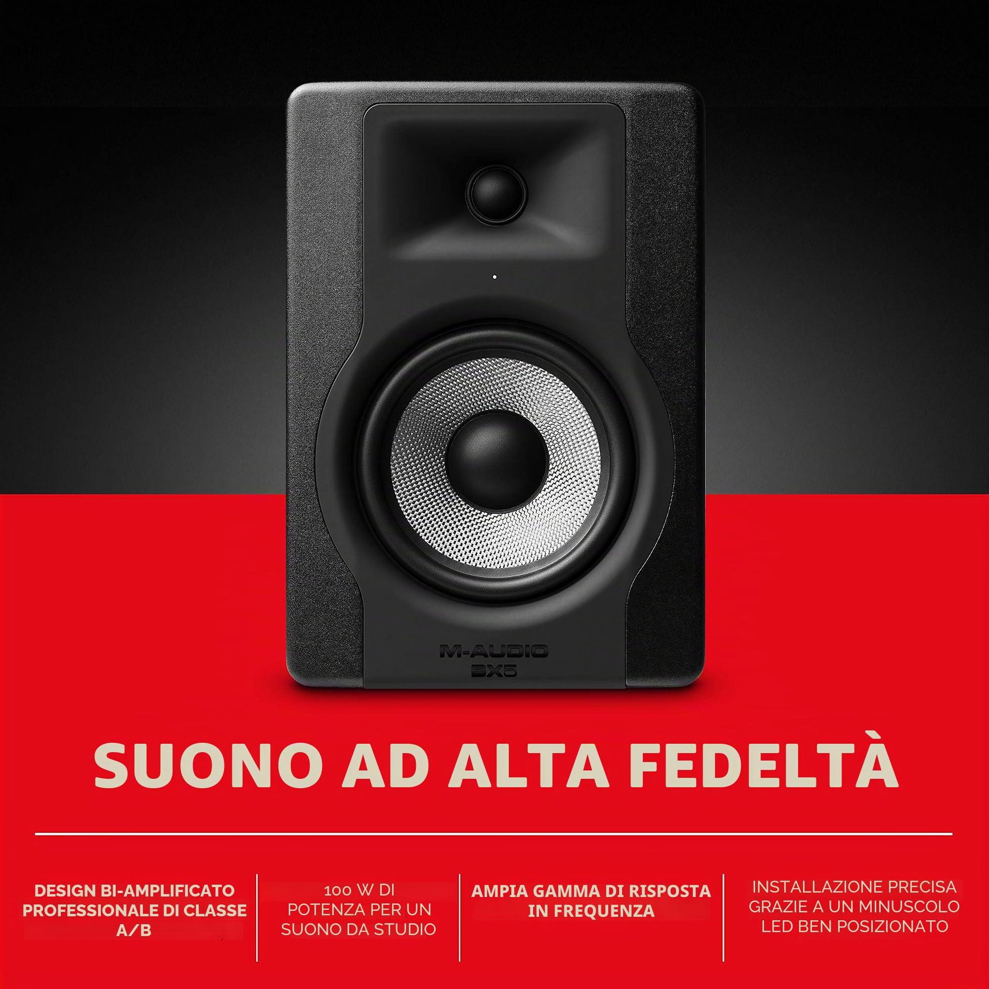 M-Audio BX5 D3 - Cassa Monitor da Studio Attiva da 100 W con Woofer da 5" & Focusrite Scarlett Solo (terza generazione), interfaccia audio USB - Per chitarristi