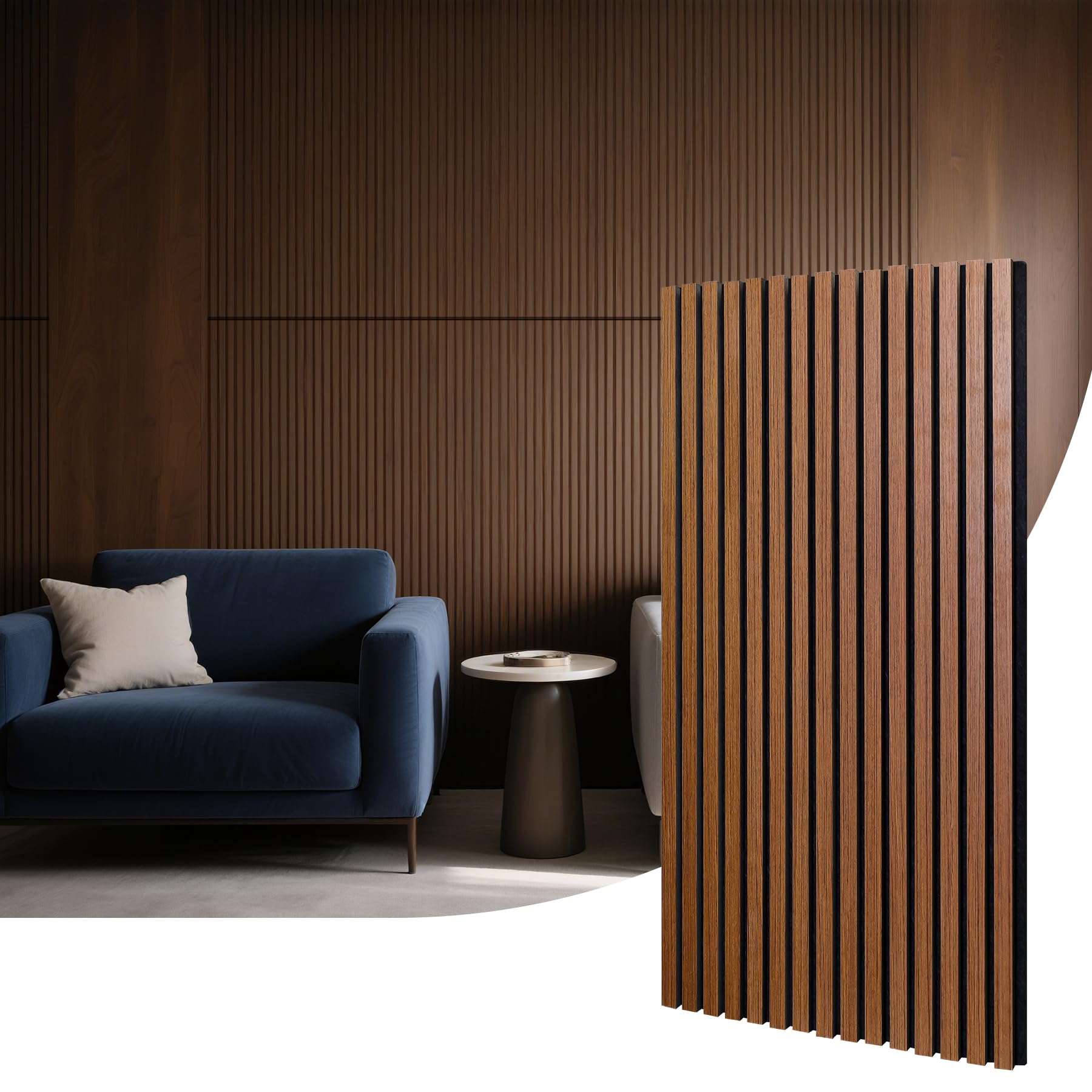 Holzpaneele für die Wand 4 Stück 120 x 60 cm,3D Akustikpaneele Holzlatten Holzoptik Paneele für die Wand,Holz Wandpaneele für die Wanddekoration (Teakholz)