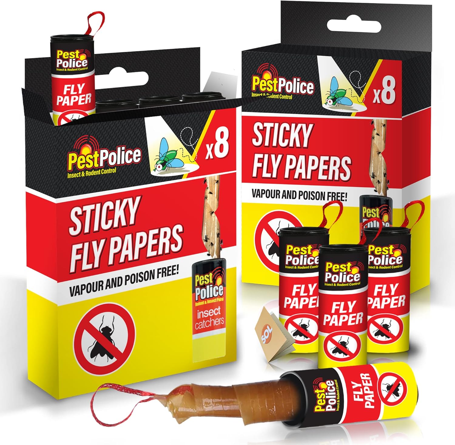 Sticky Fly Papers Insect Catchers 16pk Safe and Effective Pest