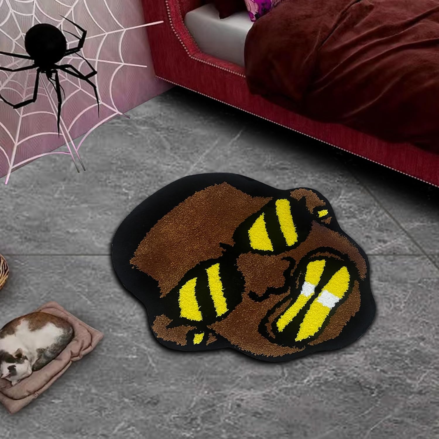 Angry Swag Man Rug, Cool Rugs for Bedroom Aesthetic, High-Pile Soft Flocking Cool Room Decor for Guys, Funky bathmat Hypebeast Decor 24”×28” (Swag Man)