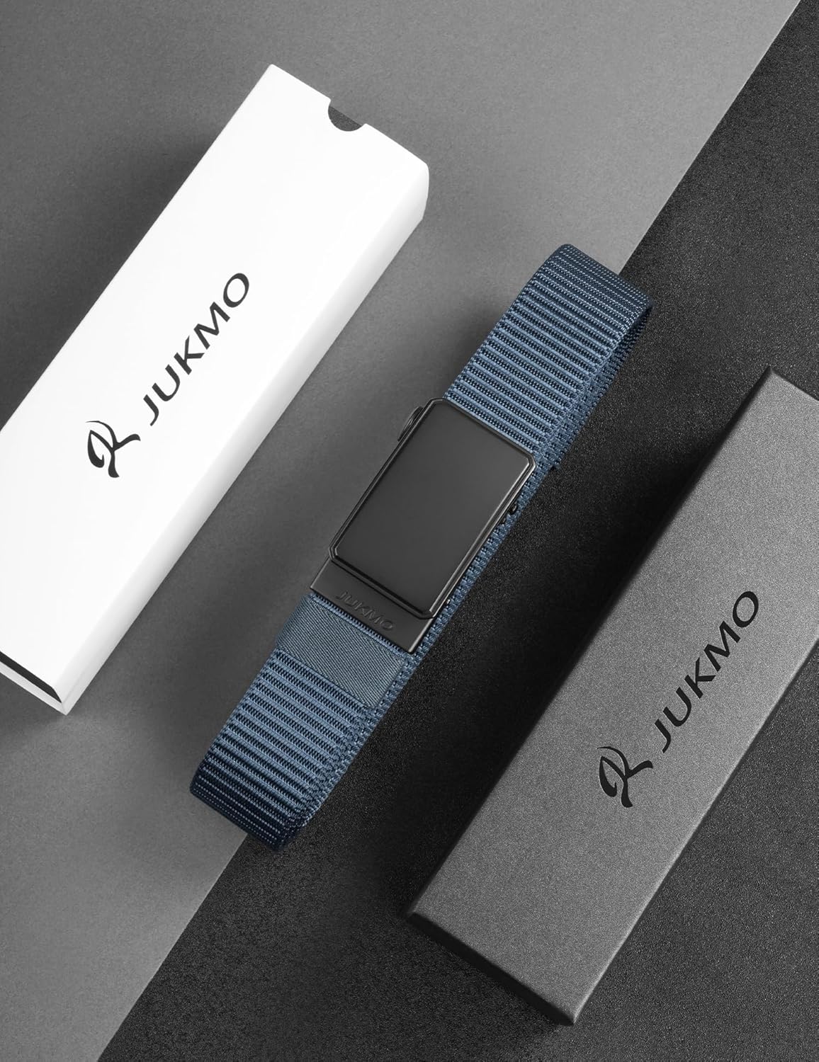 JUKMO Men's 1.5" Nylon Ratchet Belt, Casual Web Click Belt with Slide Buckle for Jeans, No Holes Adjustable Trim to Fit - Image 7