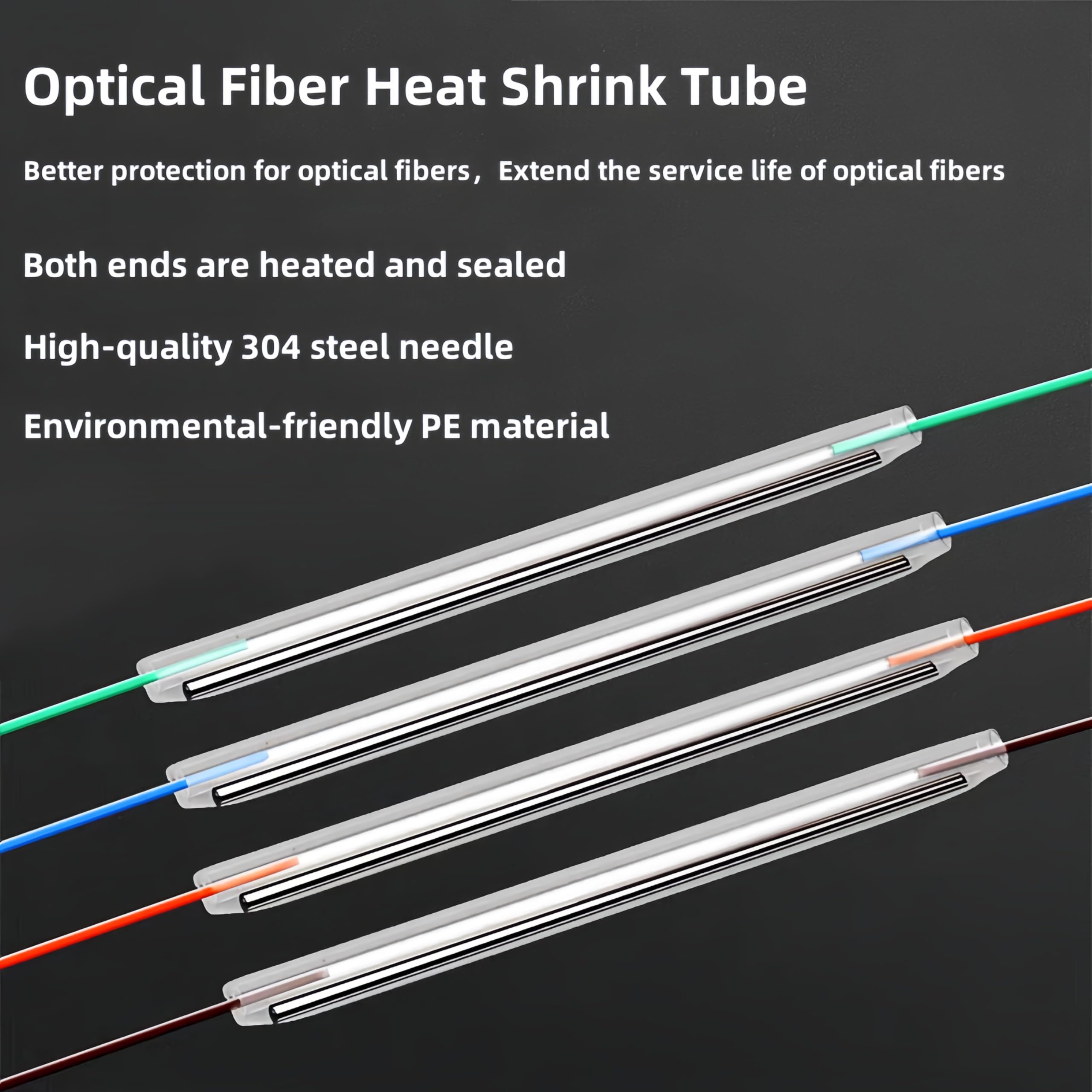 Tubo termorestringente trasparente in polietilene trasparente da 1,0 mm, diametro 2,4 mm, lunghezza 60 mm, guaina termorestringente (pre-ristretta)