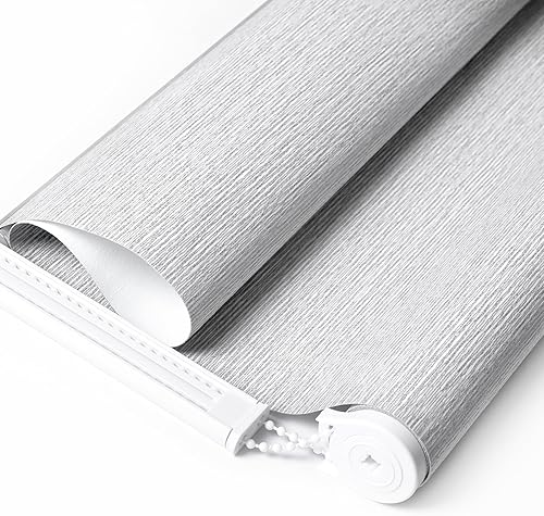 Miniatura 2 de ALLBRIGHT Persianas enrollables 100% opacas de tela tejida con jacquard a rayas, persianas de ventana sin cordón, tela de protección UV, fácil