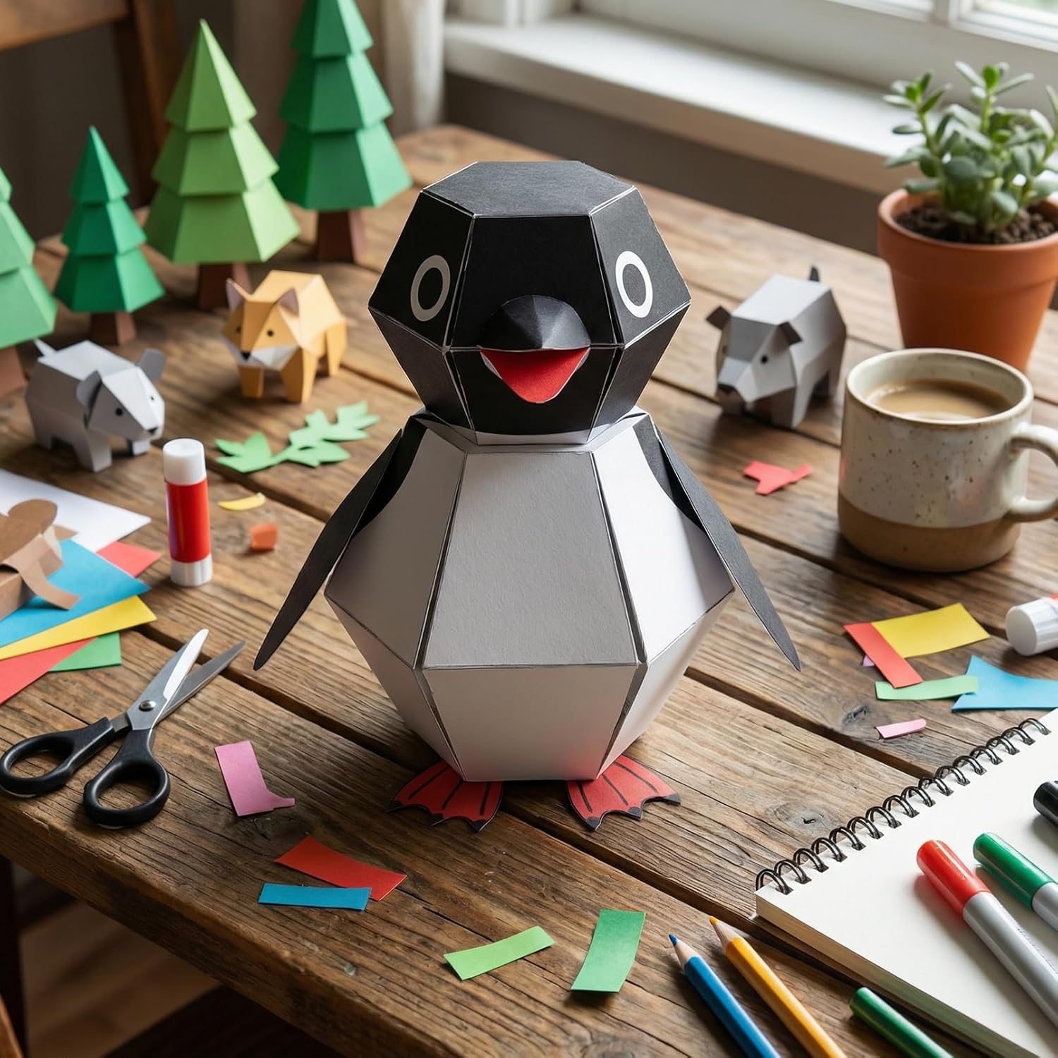 Ruirgo 2Pack Bouncing Buddy Penguin Craft Kit,3D Cute DIY Origami Jumping Penguin,Fun Creative Handmade Origami,Intellectual Interactive Gift - Image 5