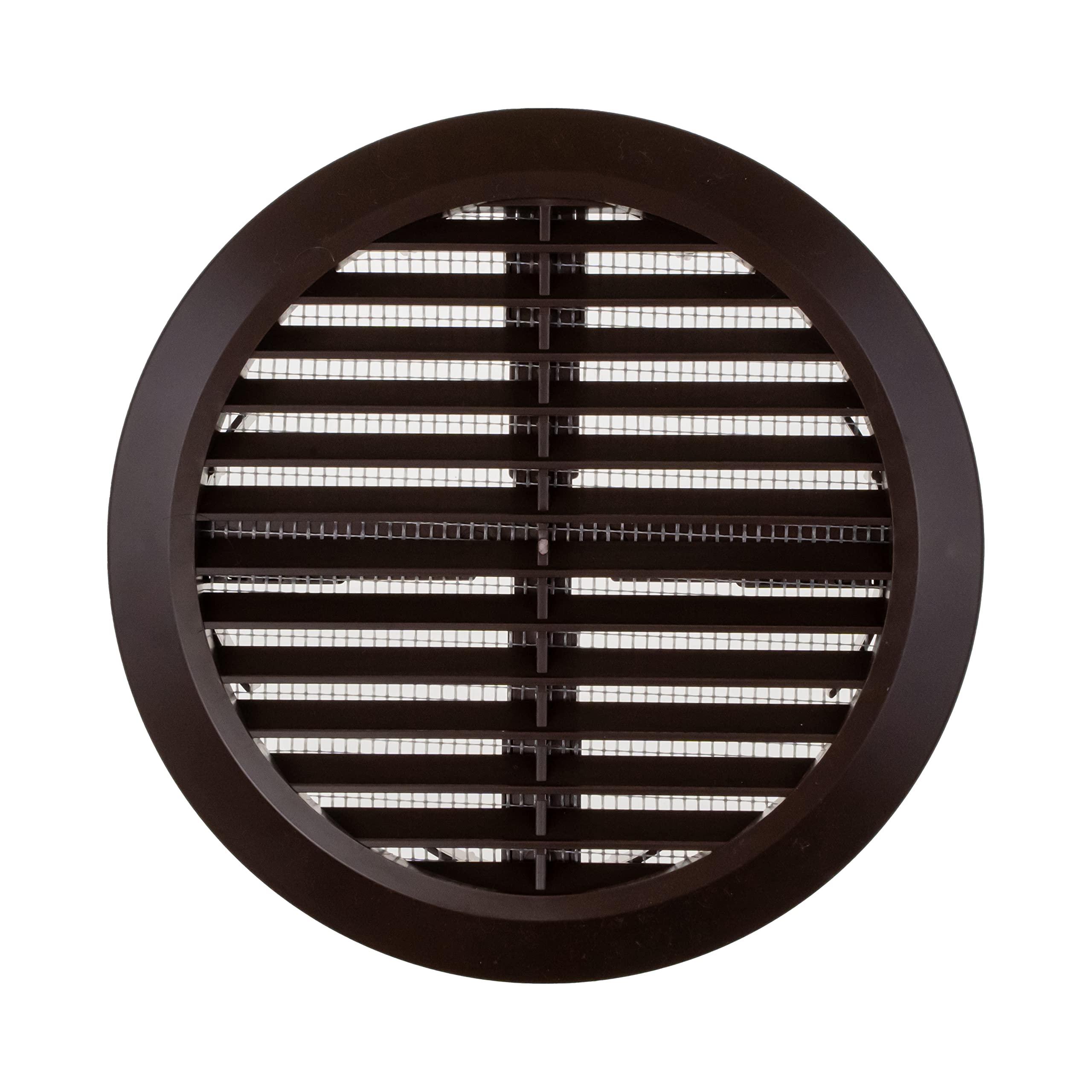 ECOPRO VENT Brown Round Ventilation Grille - Inside/Outside use - (Flange 4-6 inches Ø/Grille 7.1Ø) Available 8 Sizes / 4 Colors., 4 to 6 Inch