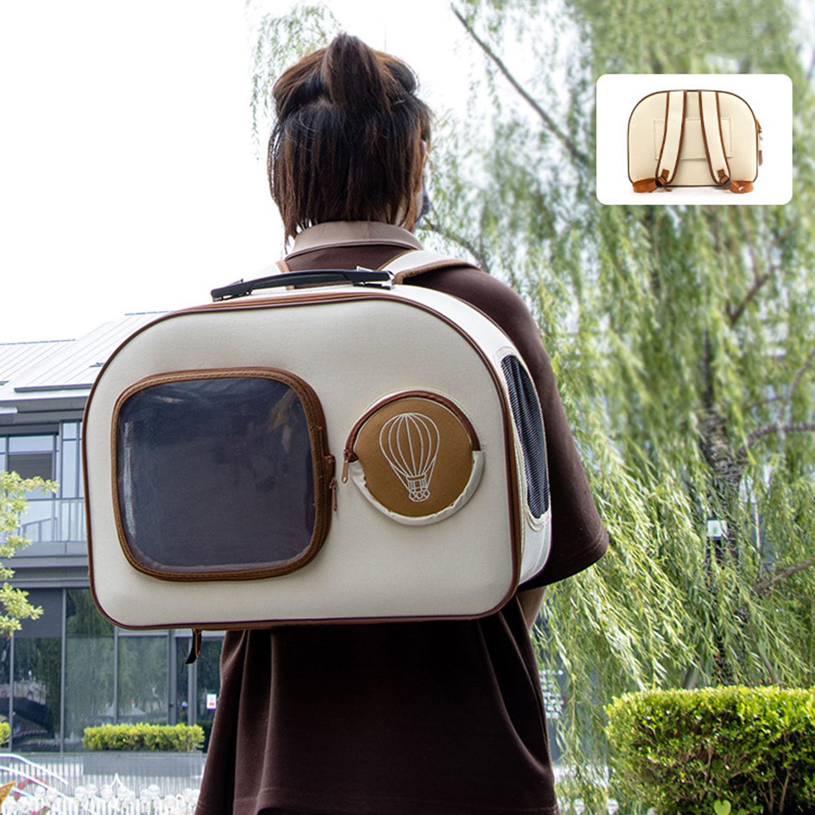 Transportín para Mascotas con Ruedas, Transportín para Perros con Asa Telescópica y Correa Desmontable para Al Aire Libre, Bolsa de Viaje para Gatos y Perros de Menos de 12,5 KG