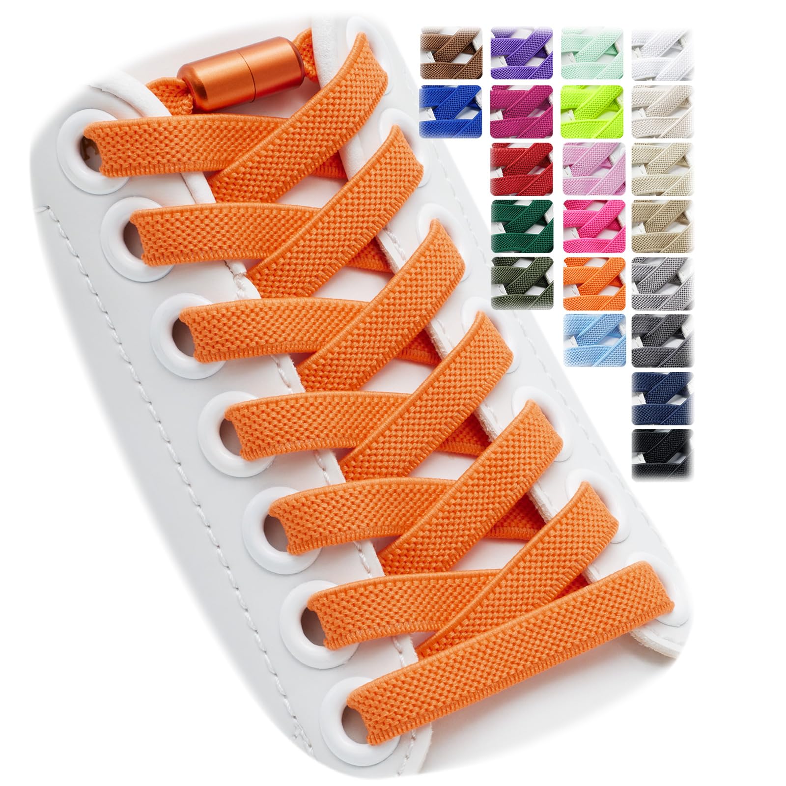 Puzeam 2 Pairs Elastic Laces - Elastic No Tie Shoe Laces for Kids, Adults Sneakers Shoes — view 16