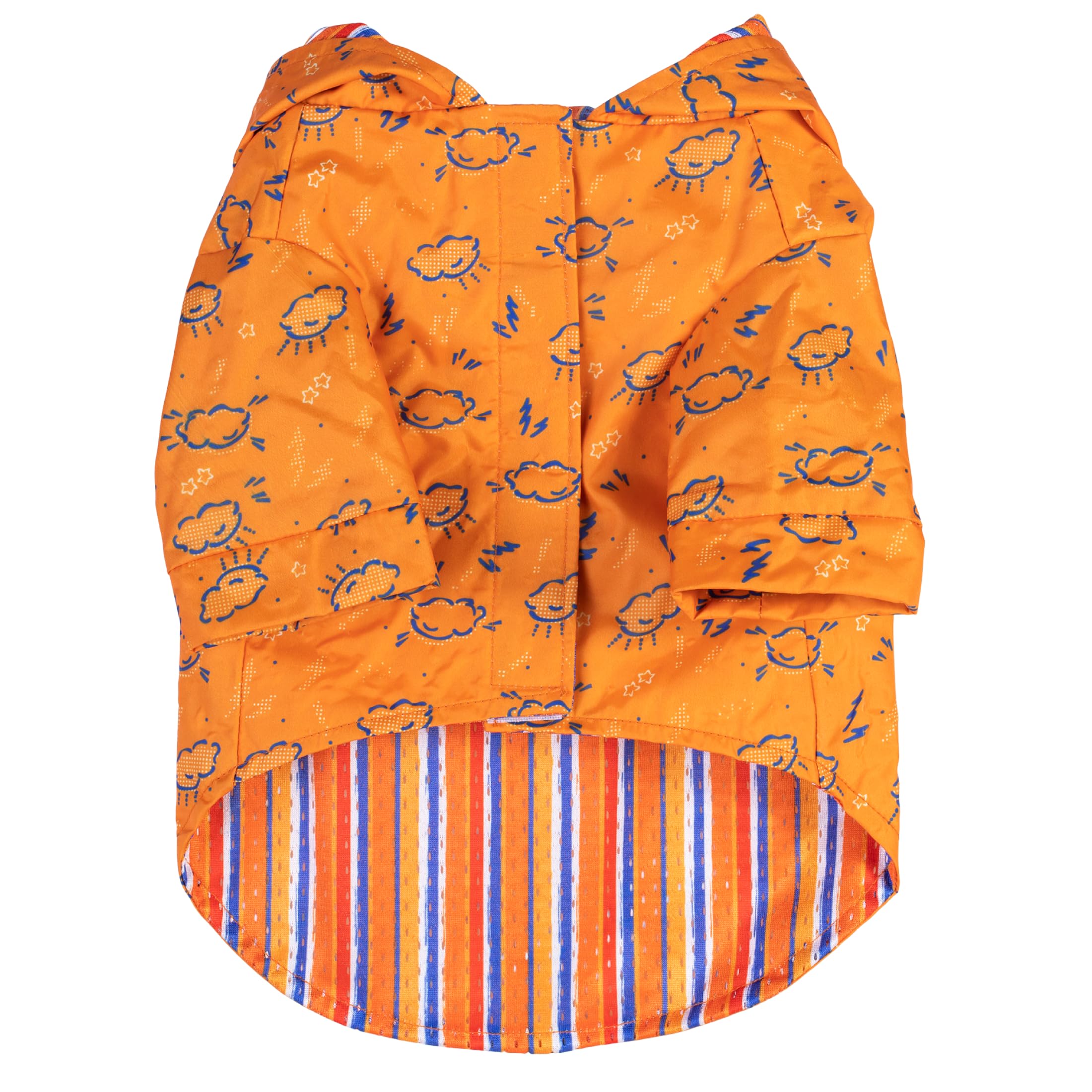 The Dodo Rainy Days Bedruckter Regenmantel für Hunde, Orange, Größe M, wasserabweisender Hunde-Regenmantel mit Klettverschluss, leicht zu reinigendes PVC-Material