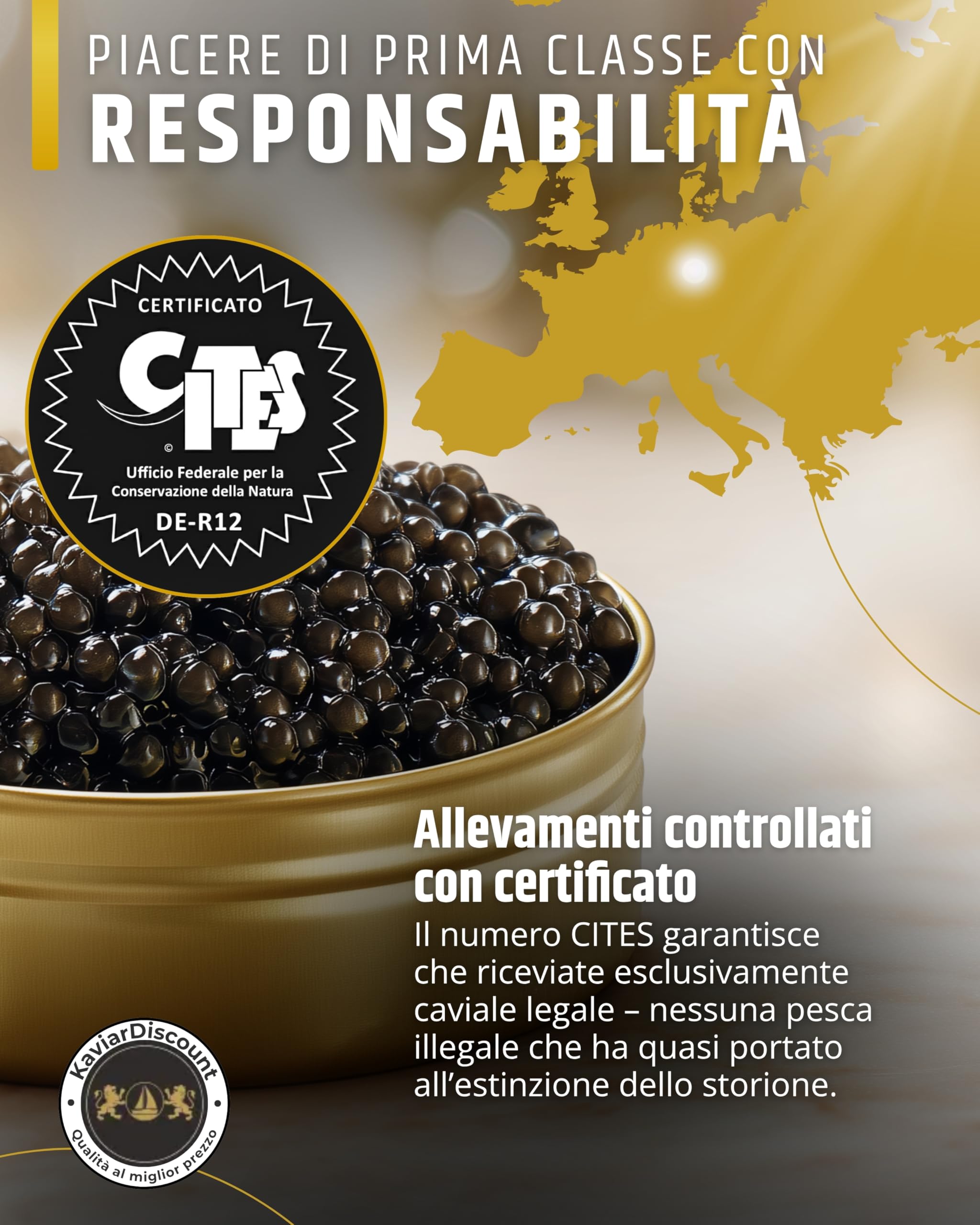 Caviale di storione siberiano classico 125g