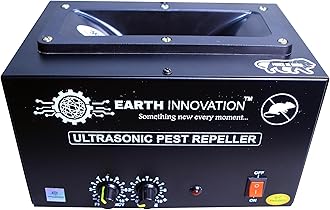 EARTH INNOVATION Ultrasonic Rat and Rodent Wide Range Pest Repeller for Supermarket & Stores/Hospitals/Cold Storage/Server Rooms & Electric Control Panels/Industries/Etc. (Black Matt) (2500 SQ Feet)