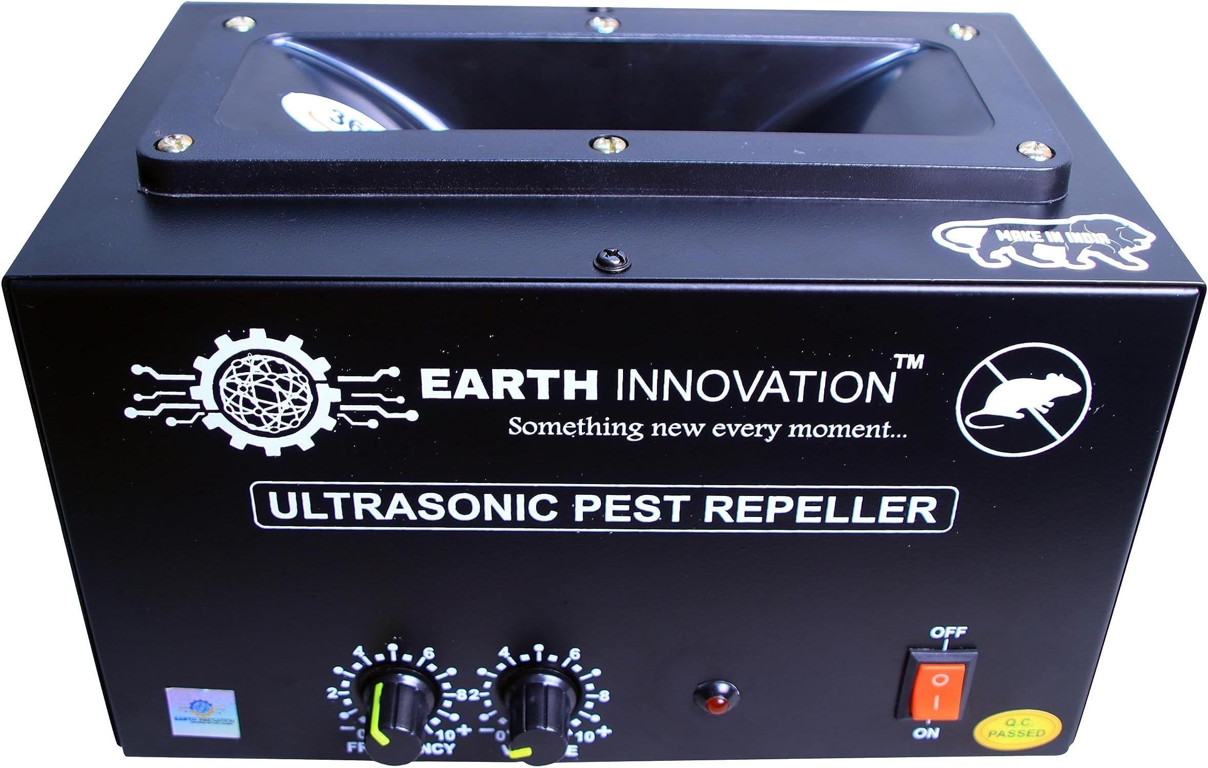 Ultrasonic Rat and Rodent Wide Range Pest Repeller for Supermarket & Stores/Hospitals/Cold Storage/Server Rooms & Electric Control Panels/Industries/Etc. (Black Matt) (2500 SQ Feet)