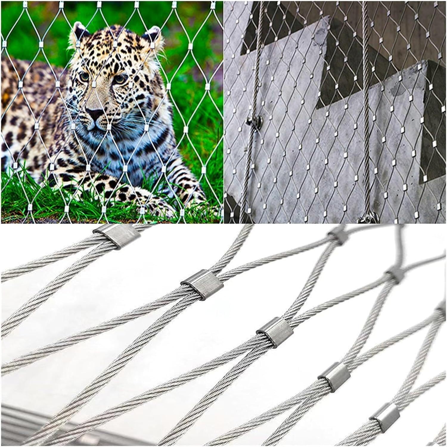 JvFbjLF Stainless Steel Rope Net, Anti-theft And Fall Protection Net, Flexible Impact Resistant Boundary Protection Net(3mm,15cm)