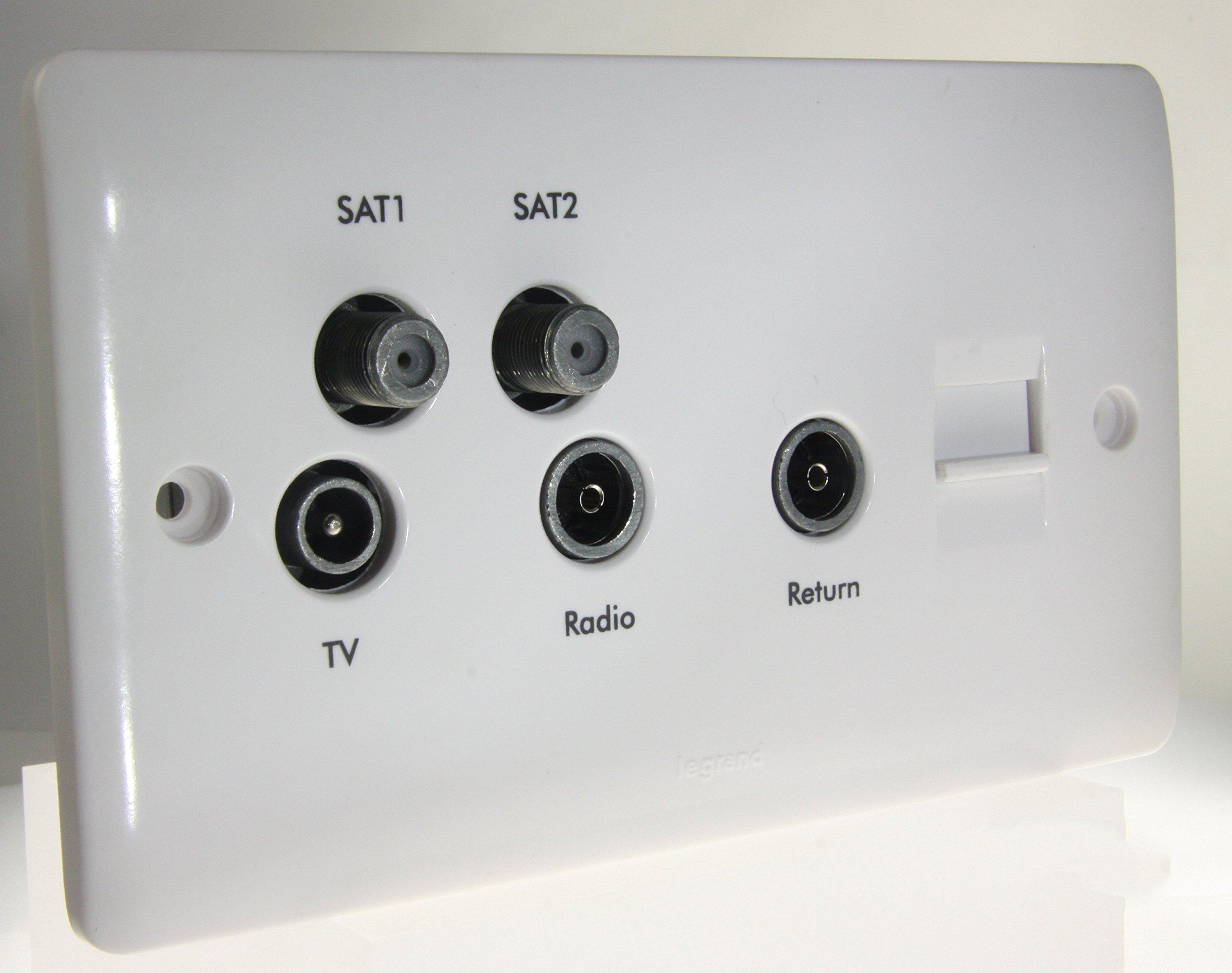 Legrand Synergy 7300 45 2 Gang TV/FM/2 x SAT Triplexer with TV Return and Secondary Telephone SKT