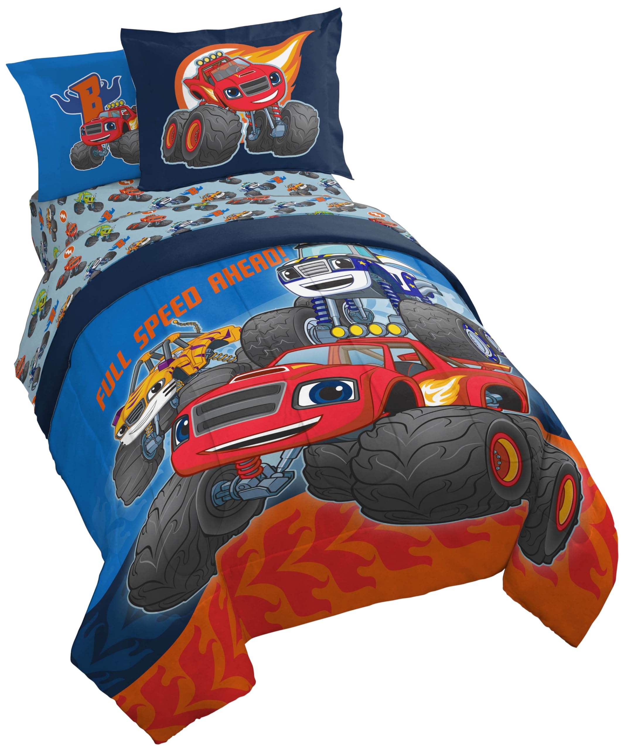 Amazon.com: Jay Franco Kids Bed Set, Blue, Blaze the Monster