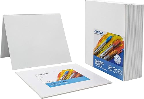 Miniatura 7 de FIXSMITH Tableros de lienzo para pintar de 8x10 pulgadas, paquete súper valor de 24 lienzos para pintura, paneles de lienzo en blanco, 100% algodón