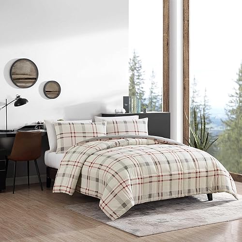 Miniatura 2 de Eddie Bauer Home Portage Bay Collection - Funda de edredón a cuadros 100% algodón, suave y acogedora de alta calidad con funda a juego, lavable a