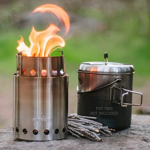 Miniatura 8 de Solo Stove Titan – Estufa de leña ligera para 2 – 4 personas. Kit de cocina liviana para excursionismo, campamento, supervivencia. Quema ramas, no