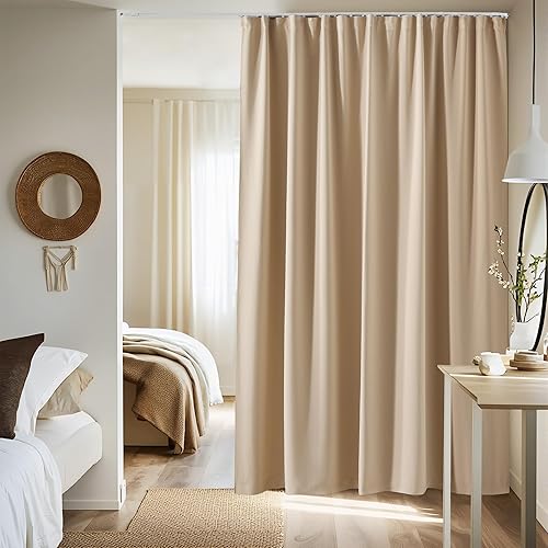 Vista 64 de NICETOWN - Cortina divisora que reduce el ruido para loft, habitación, sótano, hospital, clínica, laboratorio, cubículo, pantalla de privacidad