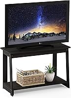 Vista 9 de Furinno Sully - Soporte de 3 niveles para TV de hasta 48 pulgadas, color espresso/negro
