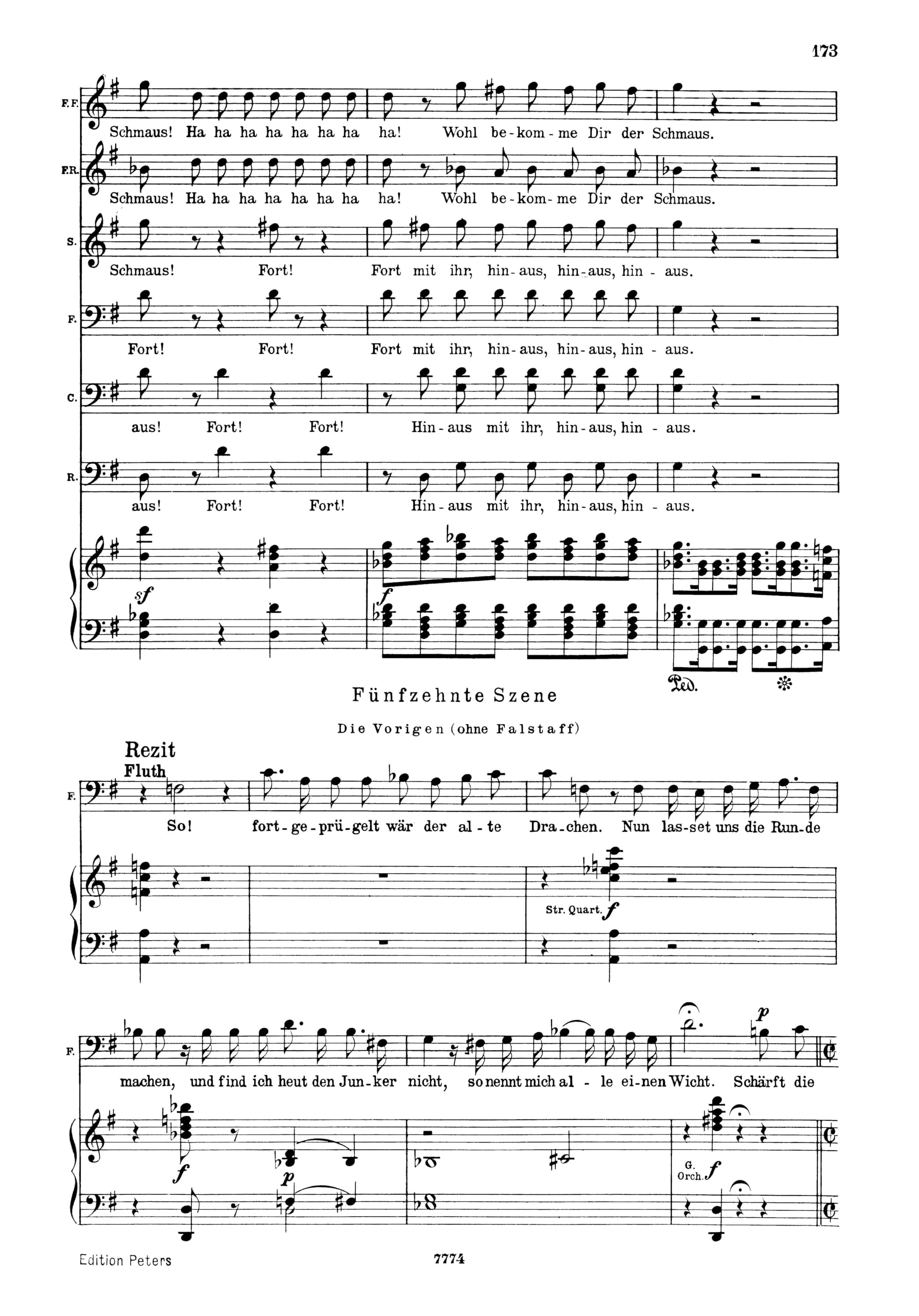 Die Lustigen Weiber Von Windsor the Merry Wives of Windsor Vocal Score: Comic Fantastic Opera in 3 Acts