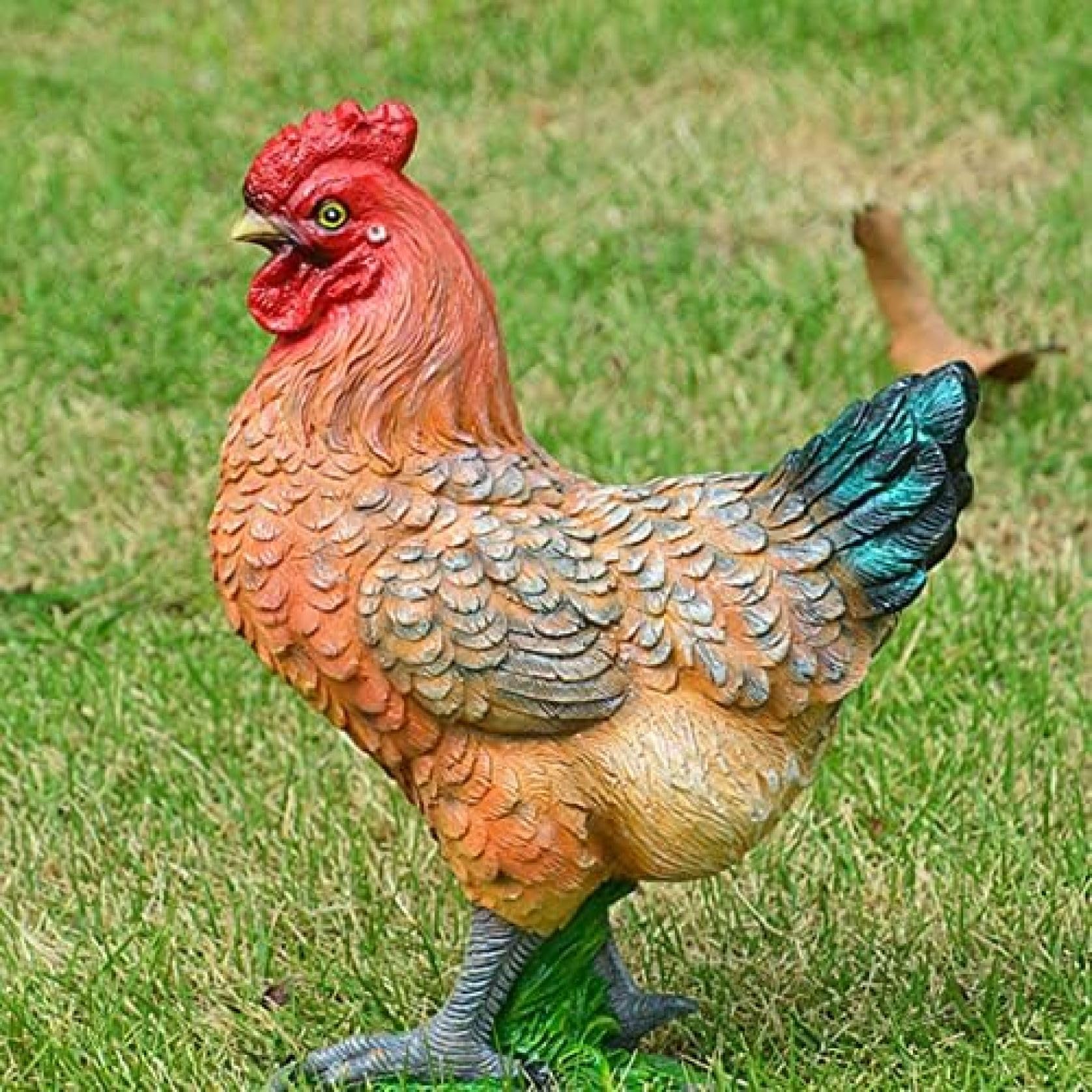 Amazon｜にわとり 置物 ガーデニングオーナメント オブジェ 鶏