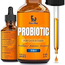 Liquid Probiotics for Dogs and Cats &ndash; 6 Billion CFU Pet Digestive Support &ndash; Dog Probiotics with Enzymes &ndash; Cat Probiotic Supplement &ndash; 2-oz Bottle