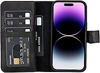 Vista 59 de HARDISTON Funda de piel auténtica de alta calidad hecha a mano para iPhone XR, tarjetero doble, funda magnética desmontable, función atril Marrón