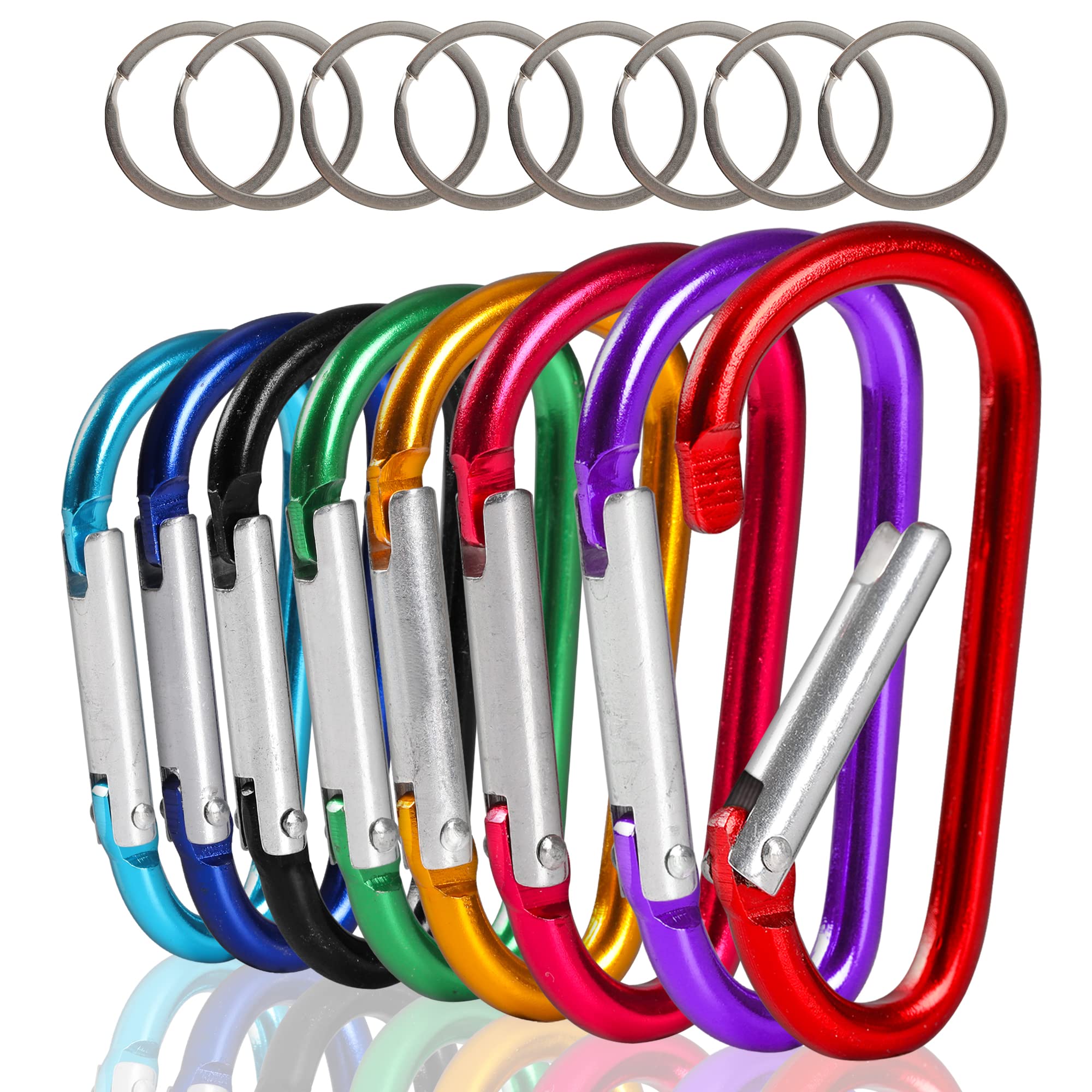 Amazon.com: H&W 2.18'' 24pcs Small Aluminum Carabiner D Ring