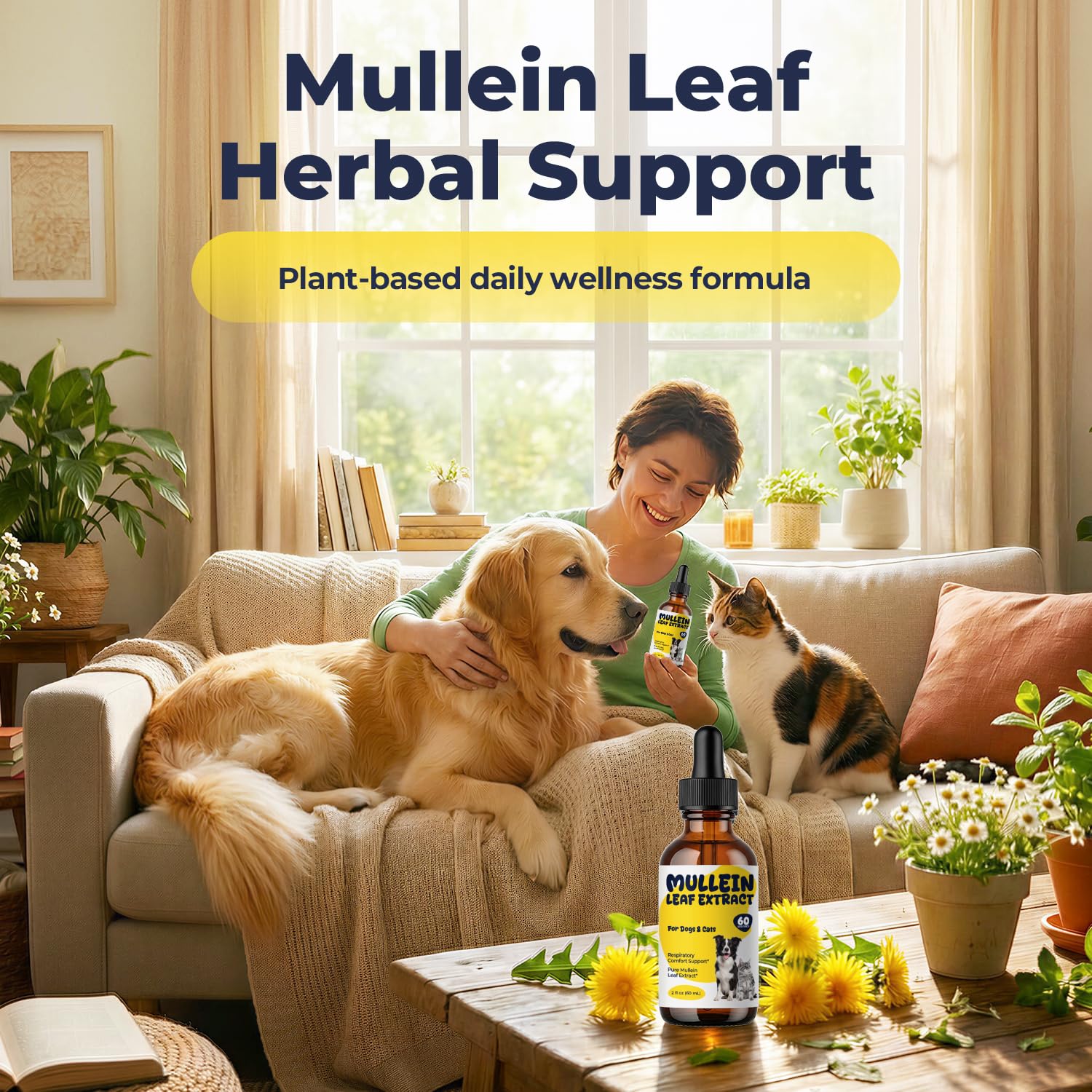 Mullein Drops for Dogs & Cats with Chlorophyll, Cough & Respiratory Support — Amazon image 3