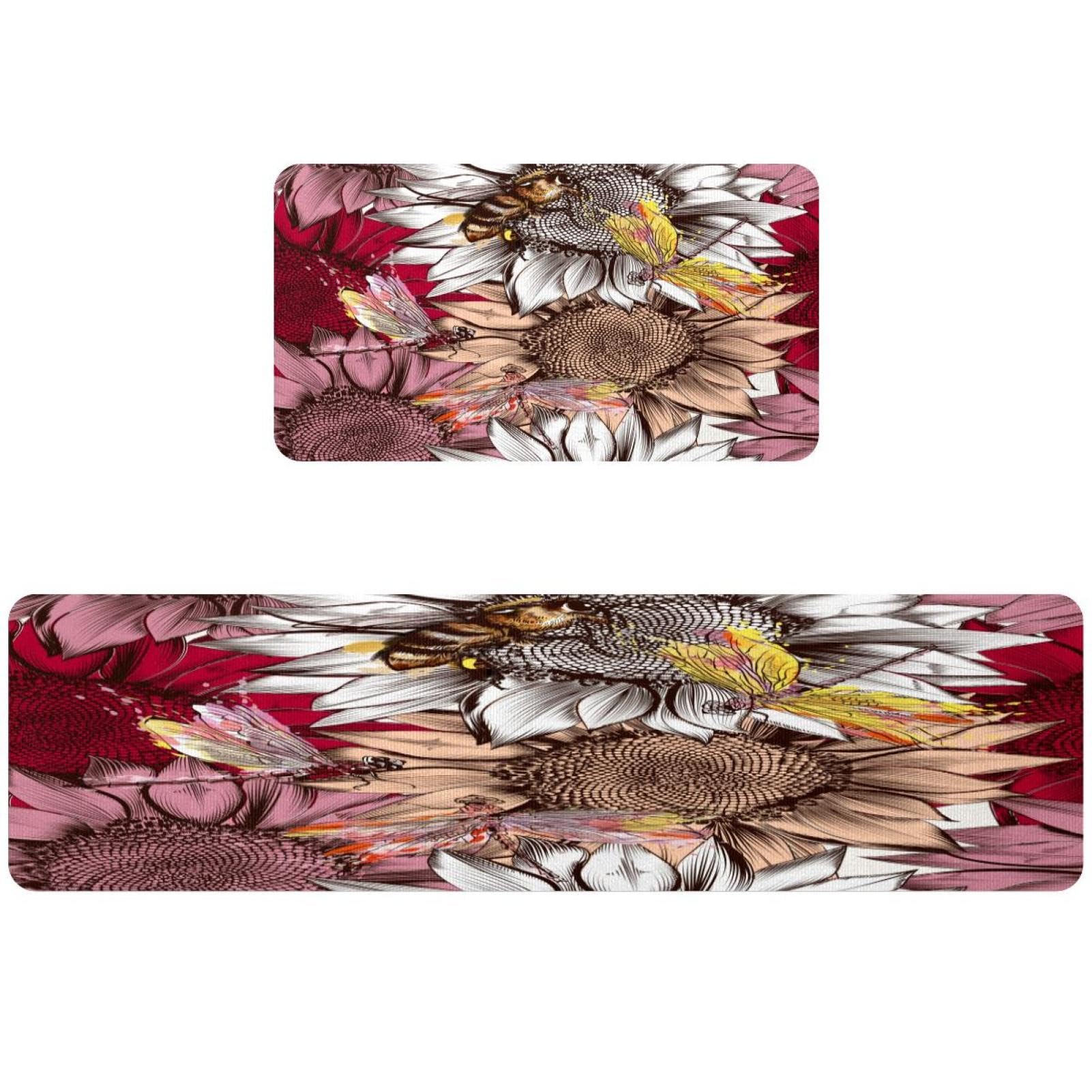 Alfombra de cocina absorbente VAPOKF de dos piezas con diseño de abejas para hogar