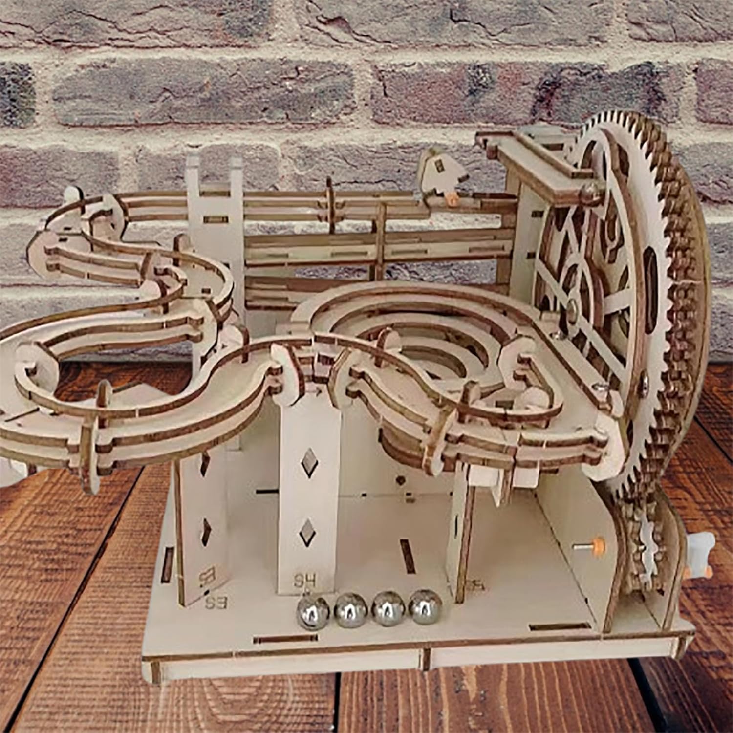 3D Wooden Puzzles for Adults Marble Run Kit - 159pc 4 Steel Marbles Build Mechanical Maze Model STEM Toys for Teens Adults, 4hr Challenge, No Glue Needed & Desk Kinetic Art, Ages 14+