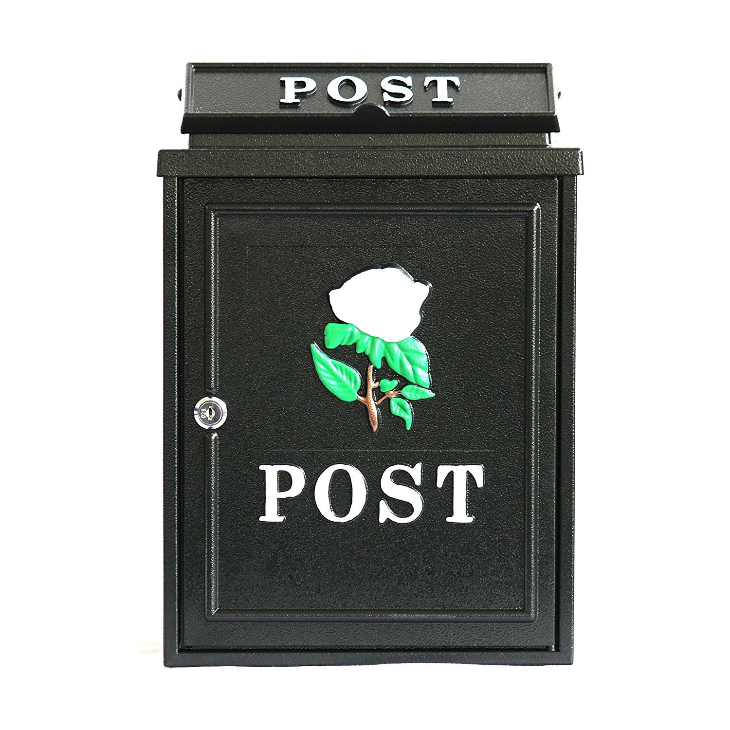Arboria White Postbox Collection By Price Crunchers - Lockable Heavy Duty Secure Wall Mounted Letter Mail Post Box Stainless Steel (6. Rose)