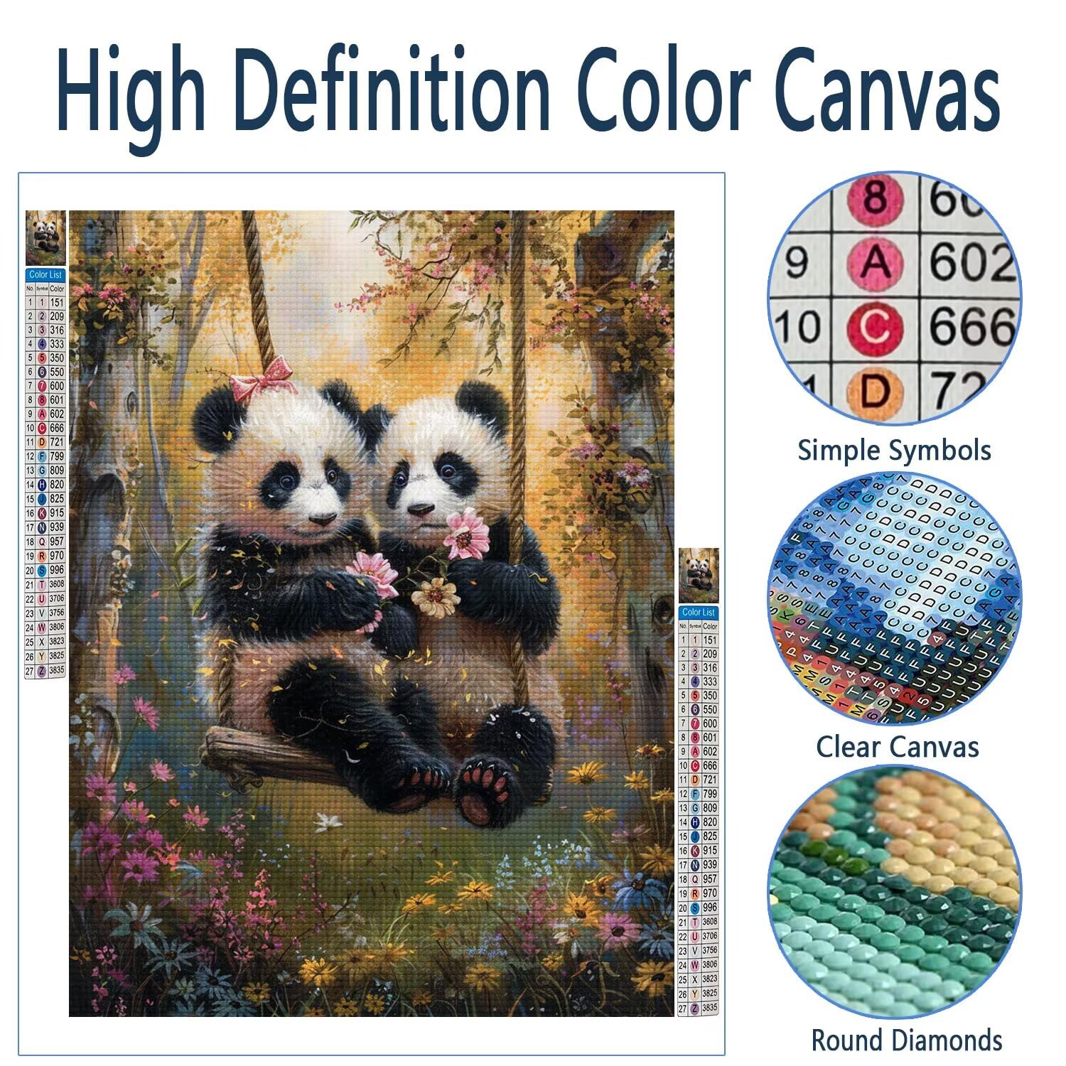 Diamentowe malowanie pełny zestaw drzewa, 5D Panda diamentowe malowanie, DIY haft krzyżykowy diamentowy, rzemiosło artystyczne z kryształowymi kryształowymi kryształami do dekoracji domu salonu