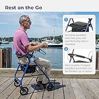 Vista 5 de Andador Drive Medical, de aluminio con ruedas, 7.5 pulgadas, R728BL, Universal, Azul, 1, 1