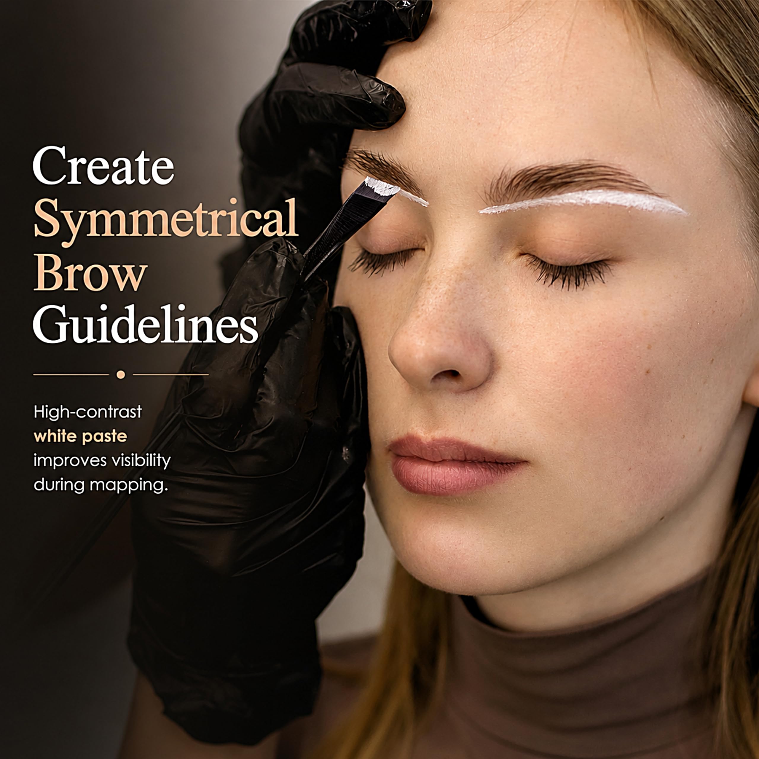 Kit de Mapeo para Cejas con Pasta Blanca [15 g], Hilo de Mapeo Blanco [100 pies] y 2 Brochas, Suministros para Microblading