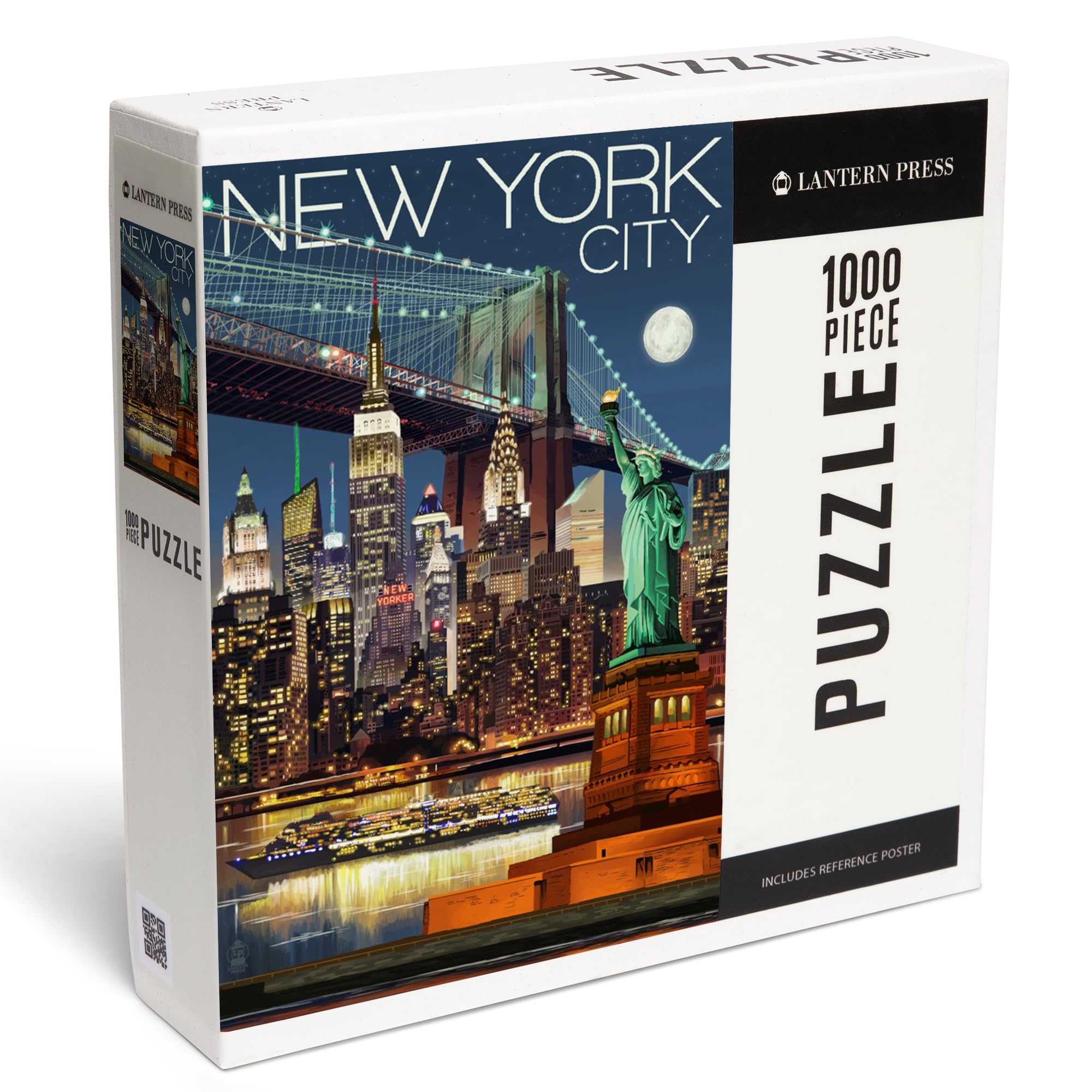 Lantern Press Puzzle de 1000 pièces, New York City, NY, Skyline la nuit