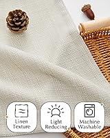 Vista 9 de Jinchan - Cenefa para ventana de granja de estilo rústico, tratamiento de doble capa para reducir la luz, para sala de estar, comedor, dormitorio