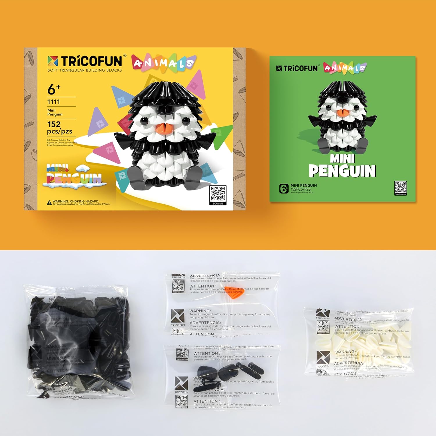 Animals 3D Soft Building Blocks - Cute Animal Kit, Pressure-Relief, STEM Educational Toys, Enhance Hands-On Skills Interlocking Building Blocks (1111-Mini Penguin) - Image 2